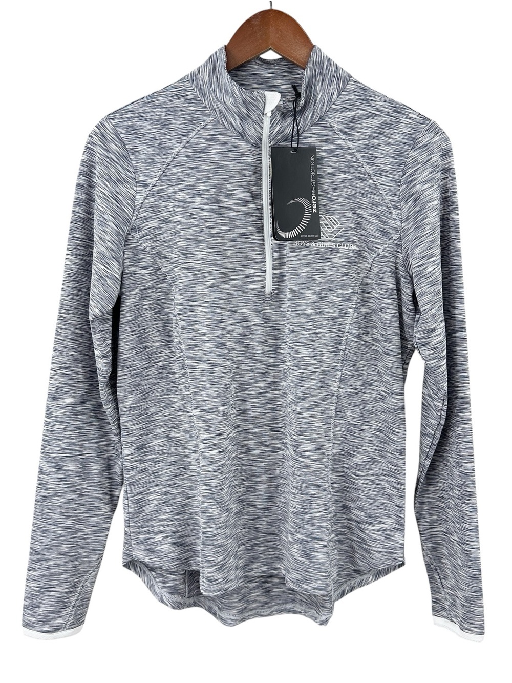 New ZERO RESTRICTION Pullover Shae Mock 1/4 Zip Golf Gray